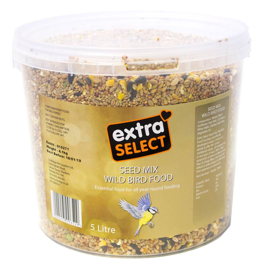 Extra Select Seed Mix Wild Bird Food In Bucket (5 Litre)