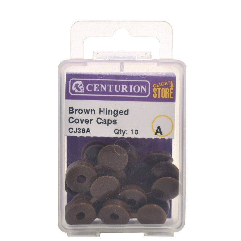Brown Hinged Screw Covers (Pack Of 10)