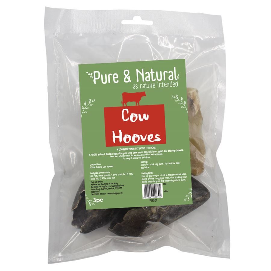 Cow Hooves Dog Treat 3 PC Packet