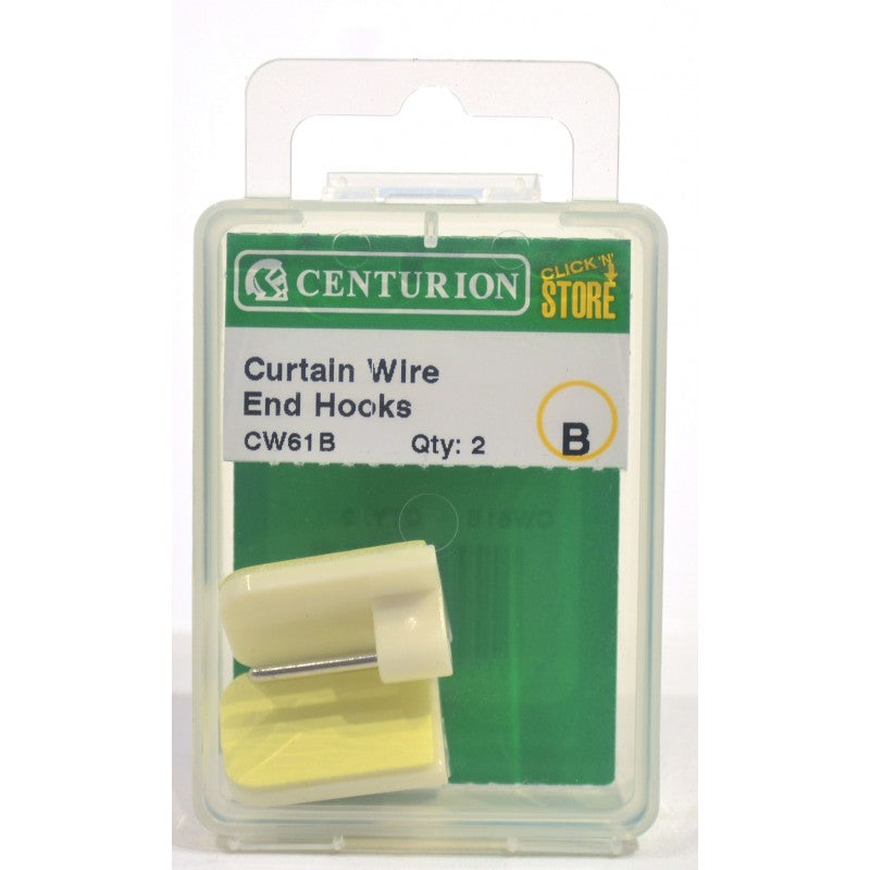 White Plastic Curtain Wire End Hooks With Metal Rod