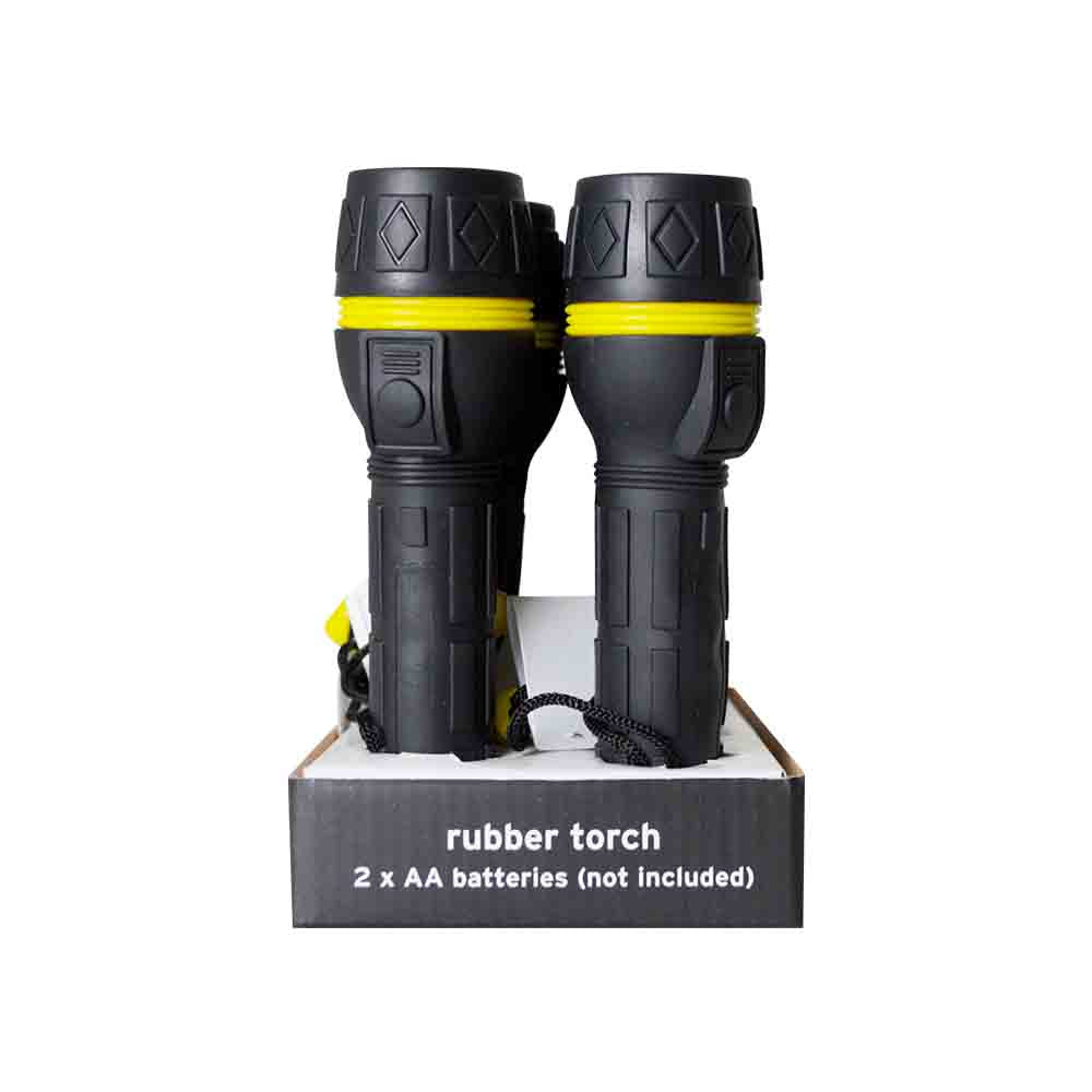 Black Rubber Torch With Yellow Trim