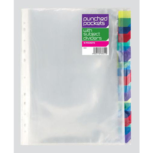 A4 Punched Pockets With Subject Dividers