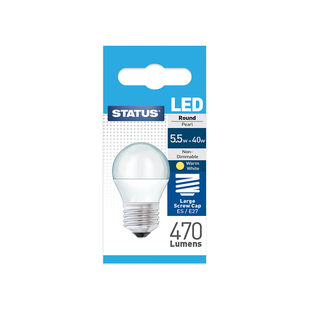 Status LED Round Screw Cap Bulb (5.5W=40W)