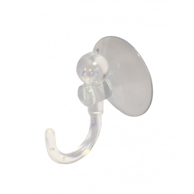 25Mm Clear Suction Hooks - 2Pk