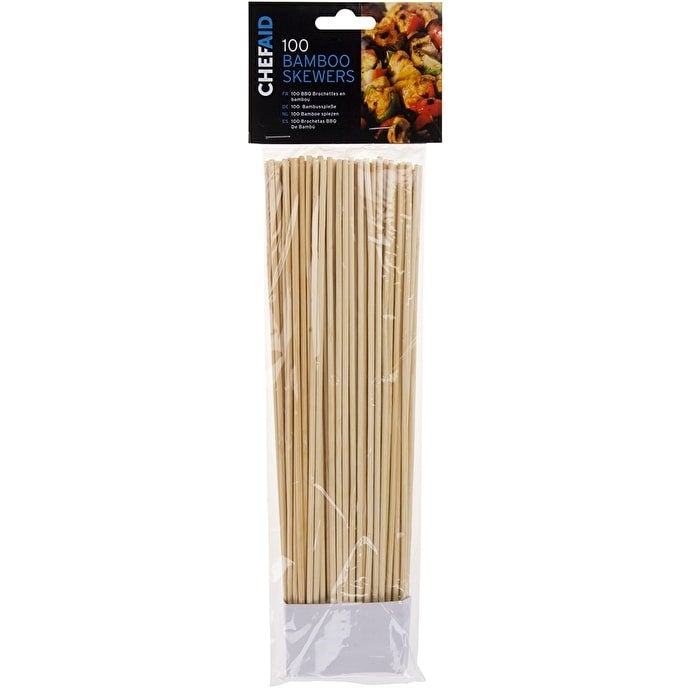 Chef Aid 100 Bamboo 25.5Cm 10 Inch Bamboo Skewers