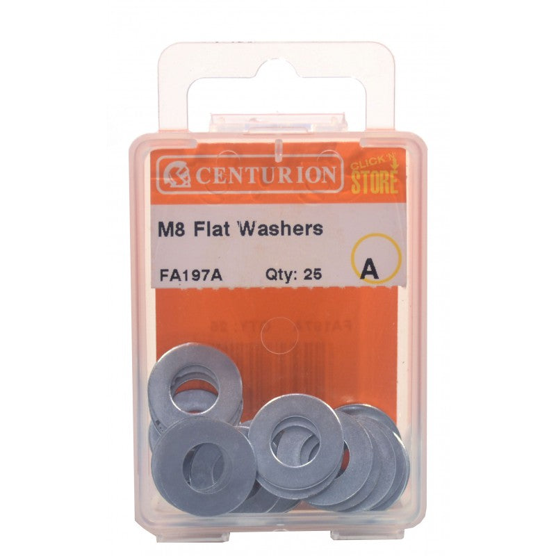 M8 Zp Flat Washers (Pack Of 25)