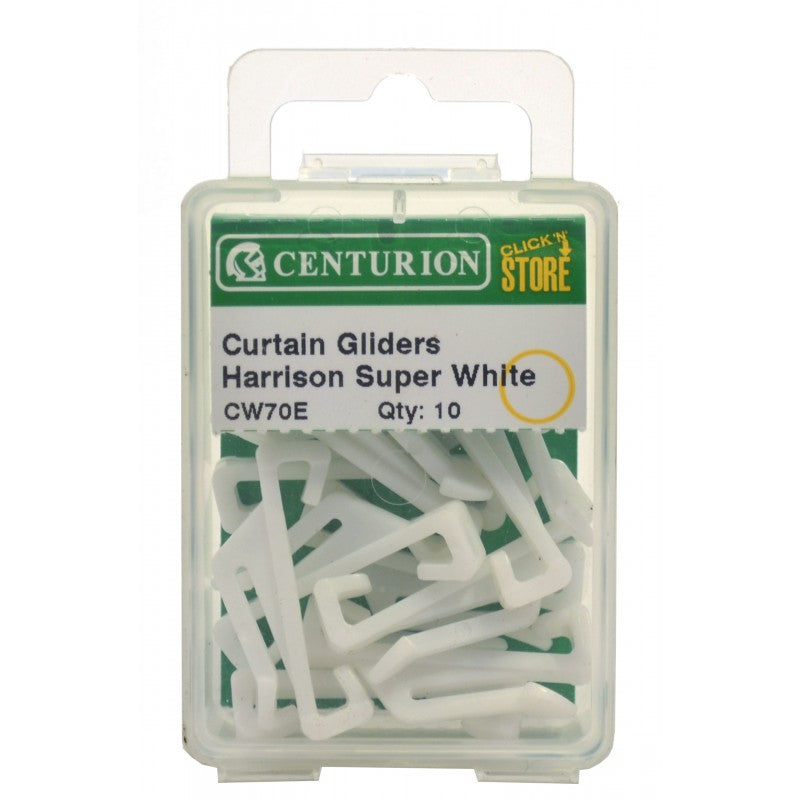 Curtain Gliders To Fit Harrison Super White (Pack Of 10)