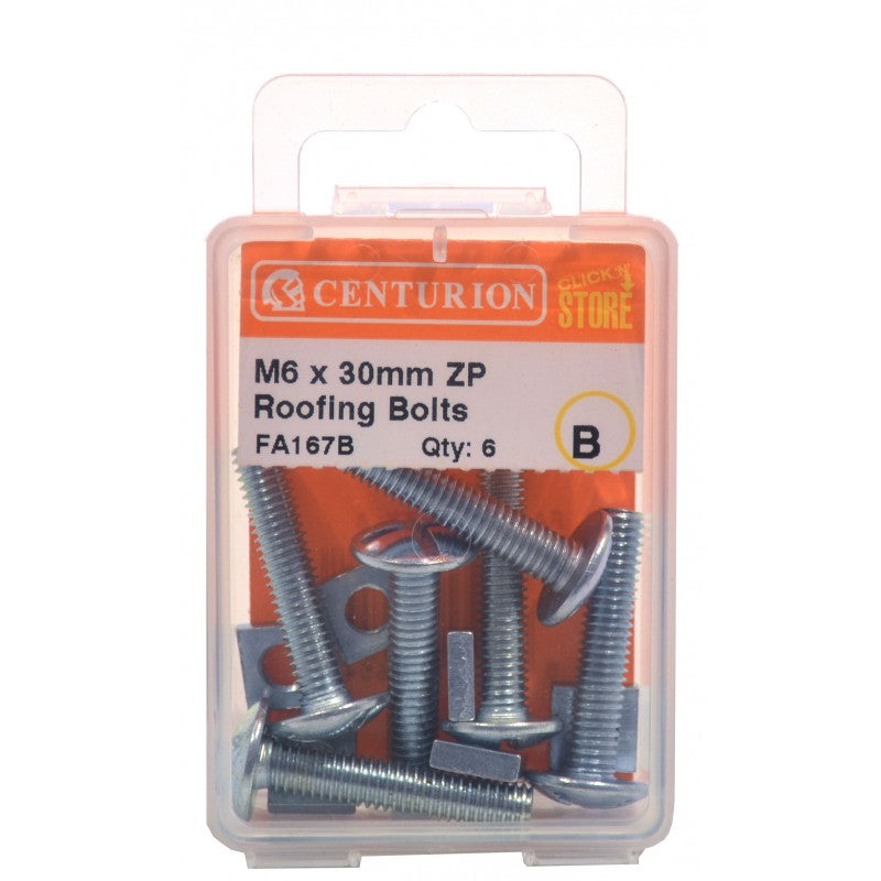 M6 X 30Mm Zp Roofing Bolts (Pack Of 6)