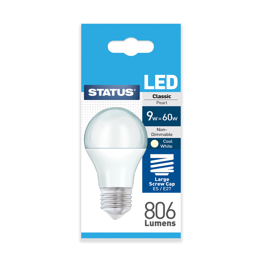 Status LED Pearl Screw Cap Bulb (9W=60W)