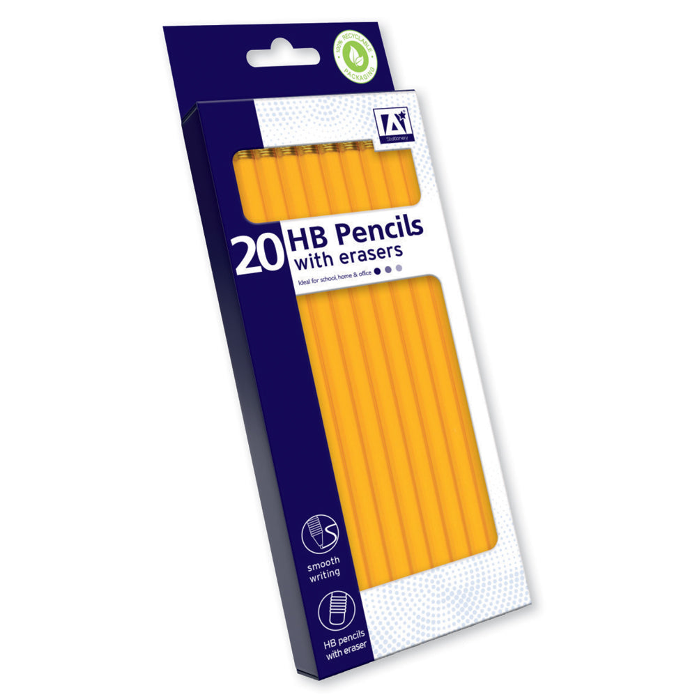 20 HB Pencils (With Erasers)