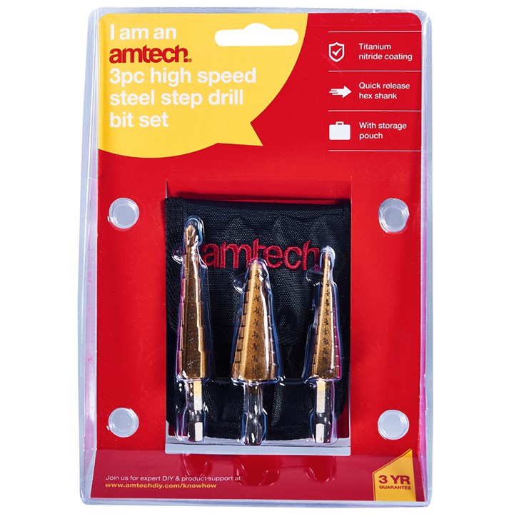 3Pc High Speed Steel Step Drill Set