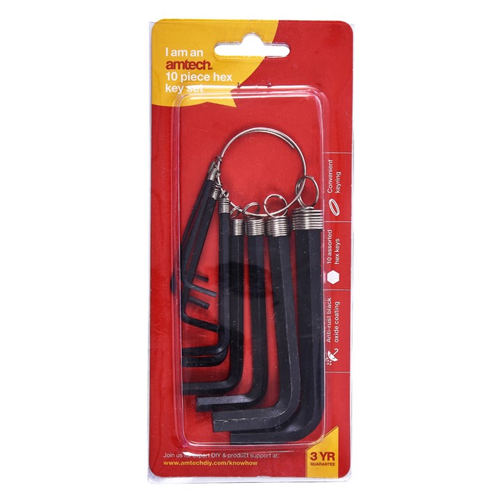 10Pc Hex Key Set & Keyring