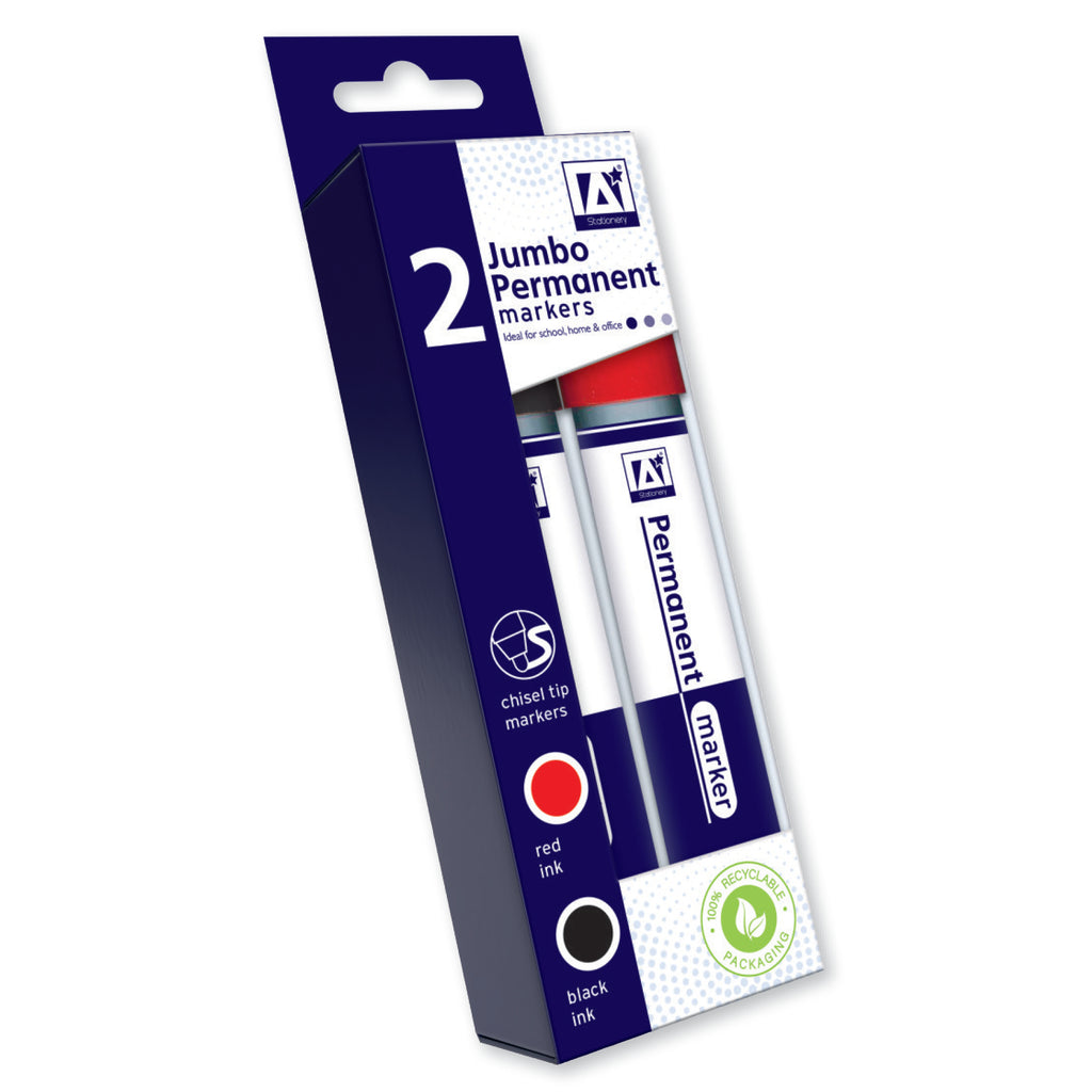 Jumbo Markers (2 pack) (Black & Red)