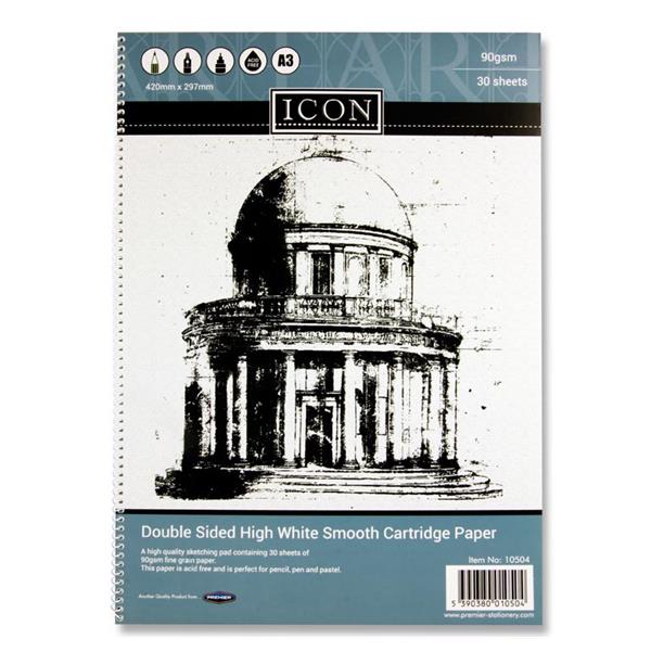 Icon A3 90Gsm Spiral Sketch Pad 30 Sheets
