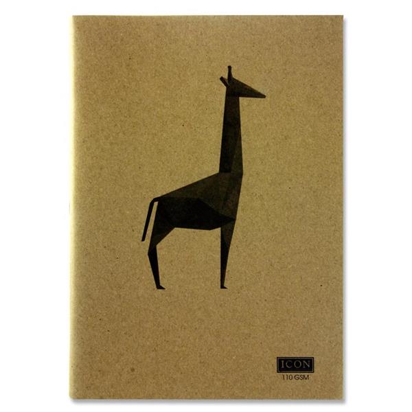 Icon A4 80Pg 110Gsm Kraft Sketch Book Animalia