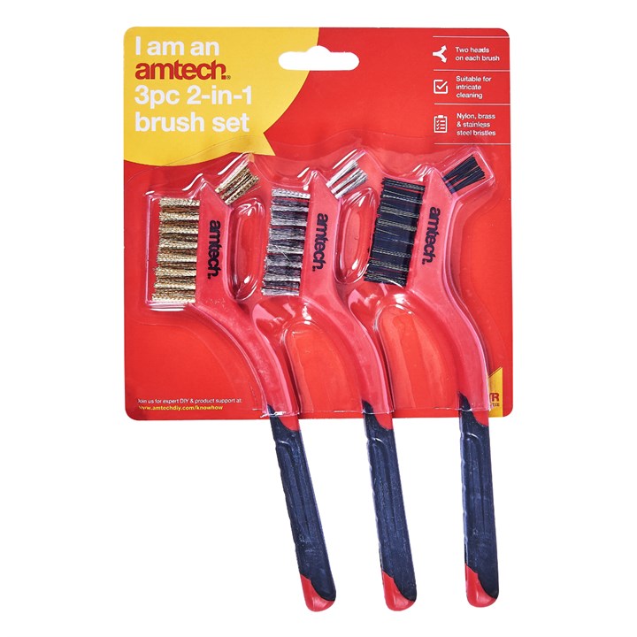 3Pc 2-In-1 Brush Set