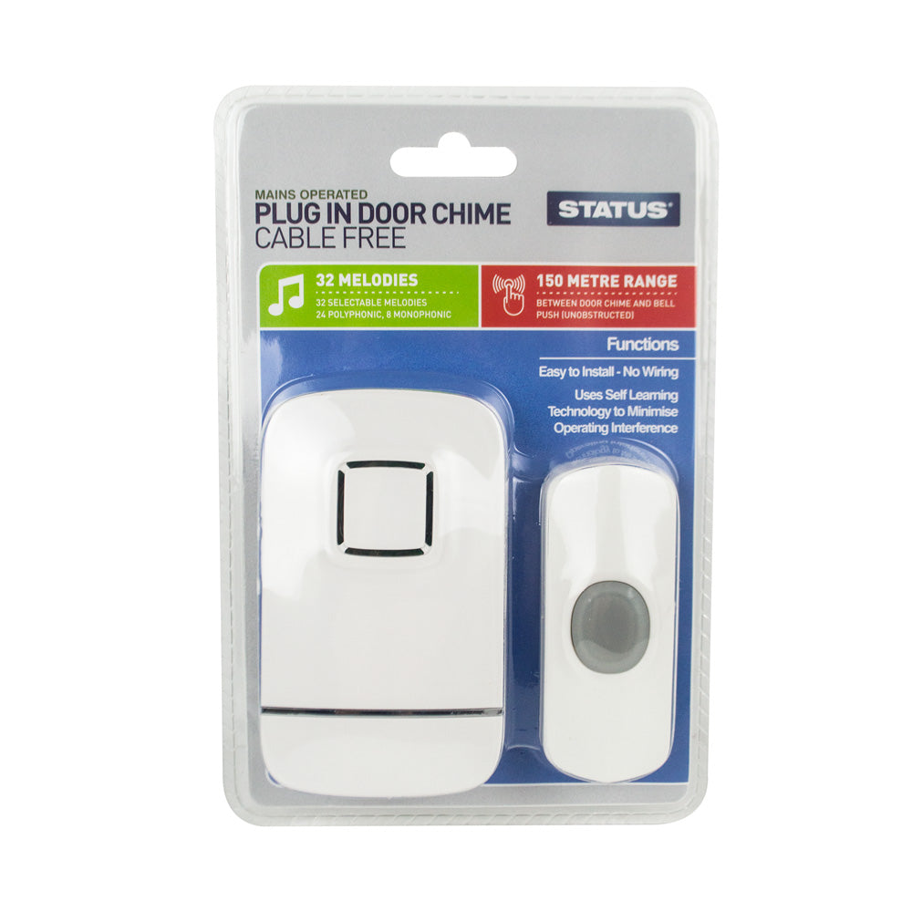 Status Plug-In Door Chime Cable Free