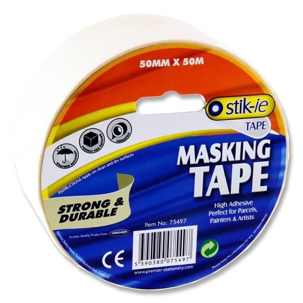 Stik-Ie Roll Masking Tape - 50M X 50Mm