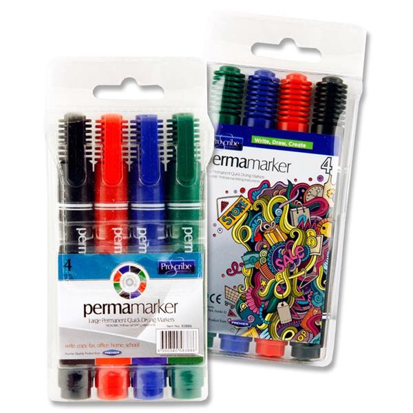Pro:Scribe Pkt.4 Asst Permanent Markers