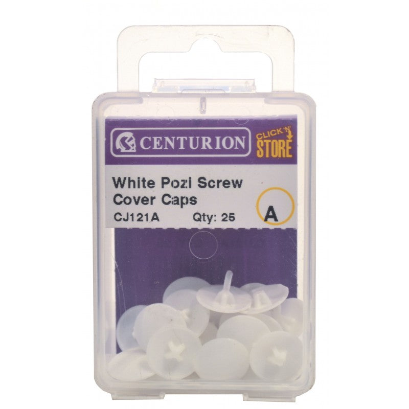 White Pozi Screw Cover Caps