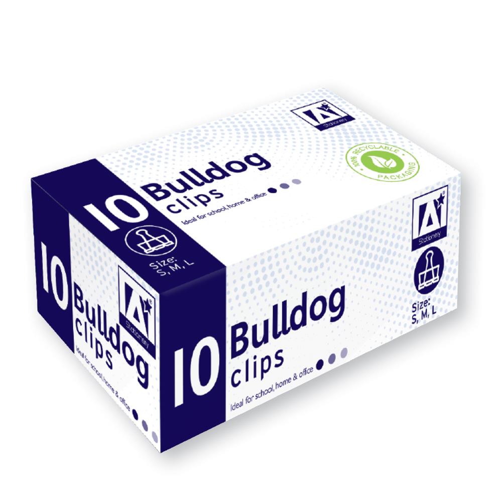 10 Bulldog Clips Mixed Sizes