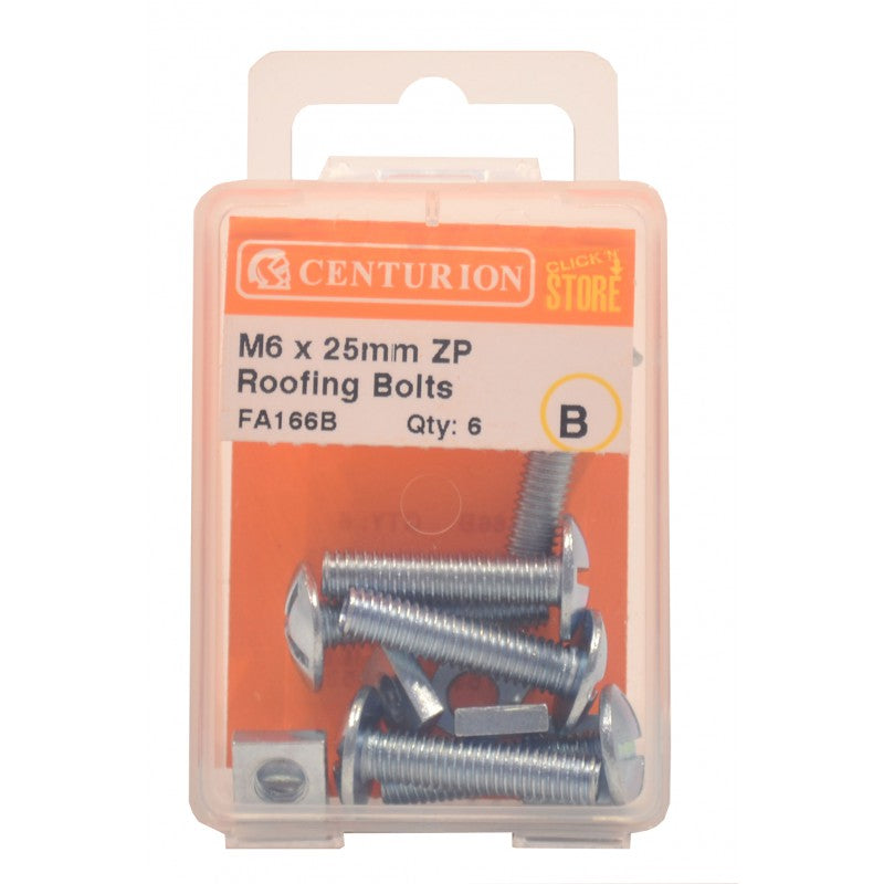 M6 X 25Mm Zp Roofing Bolts (Pack Of 6)