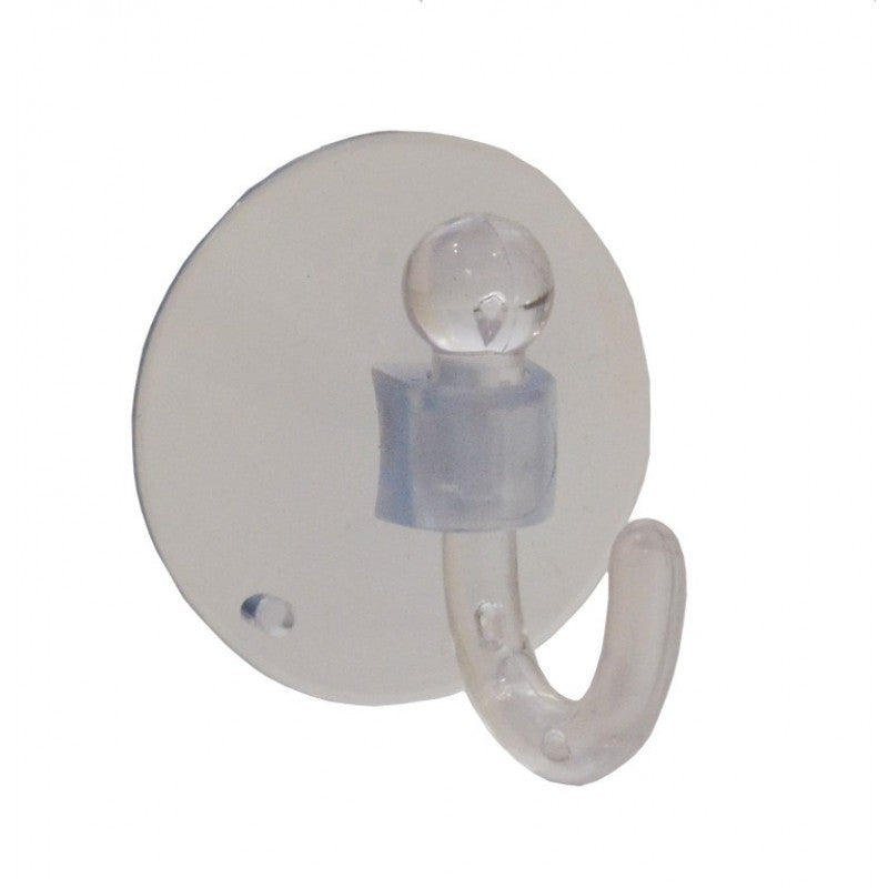 42Mm Clear Plastic Suction Hook (Pack Of 2)