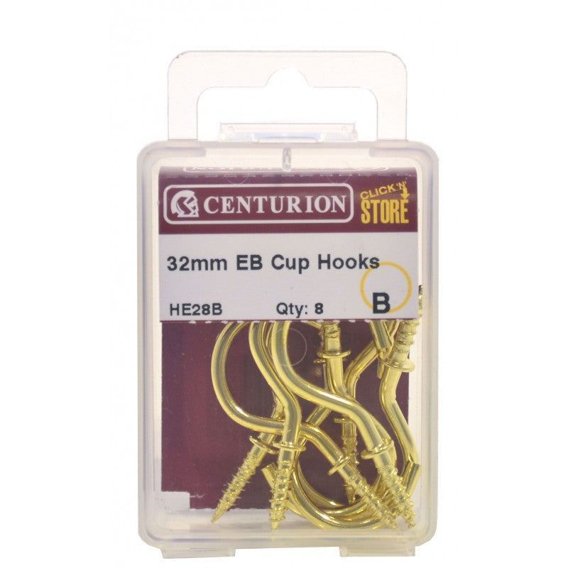 32Mm Eb Shouldered Cup Hooks (Pack Of 8)